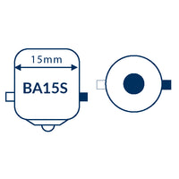 Nauticled hvid/rød lys ba15s ø32x38mm 10-35v 0,6/1,4w 5/10w