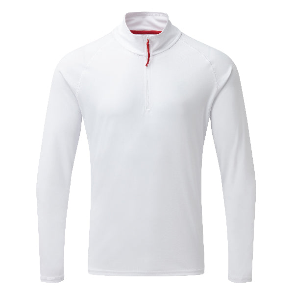 Gill UV009 Men's UV Langærmet Zip T-shirt hvid