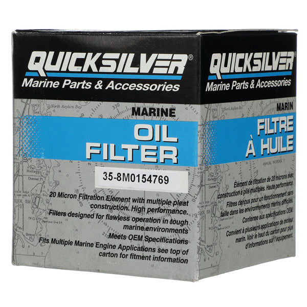 Quicksilver 8M0154769 Oliefilter til forskellige marinemotorer