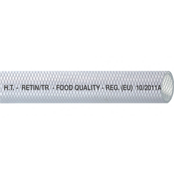 Klar pvc slange krydsvæv food quality 32mm, rulle