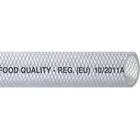 Klar pvc slange krydsvæv food quality 6mm, rulle
