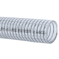 Klar slange med stålspiral food quality 12mm, rulle