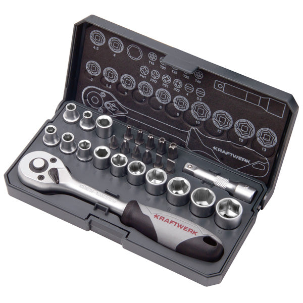Kraftwerk Topnøglesæt Basic-Line 26 dele 1/4" 4 -13mm