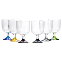 MB Vin glas med farvet bund, stablebar Ø7cm 200 ml. 6stk