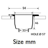 Plastetui hvid med 33 mm åbning til 1091290